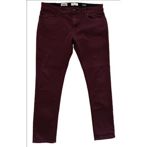 Men's Scott James Burgundy Slim Fit Pants Size W36/L32